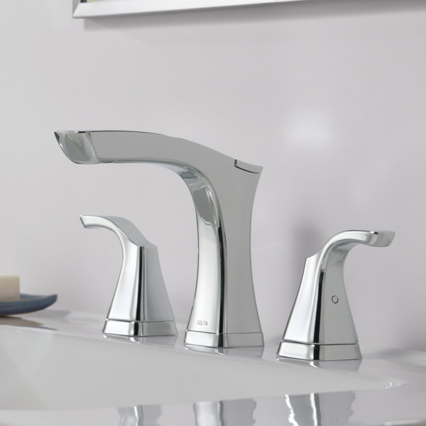 Delta Tesla® Widespread Bathroom Faucet with Drain Assembly and DIAMOND Seal Technology